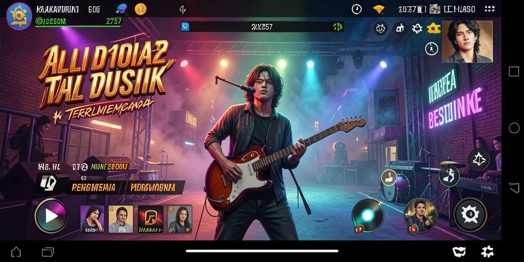 Screenshot gameplay <strong>2757</strong> yang menunjukkan interaksi pengguna dengan musik.