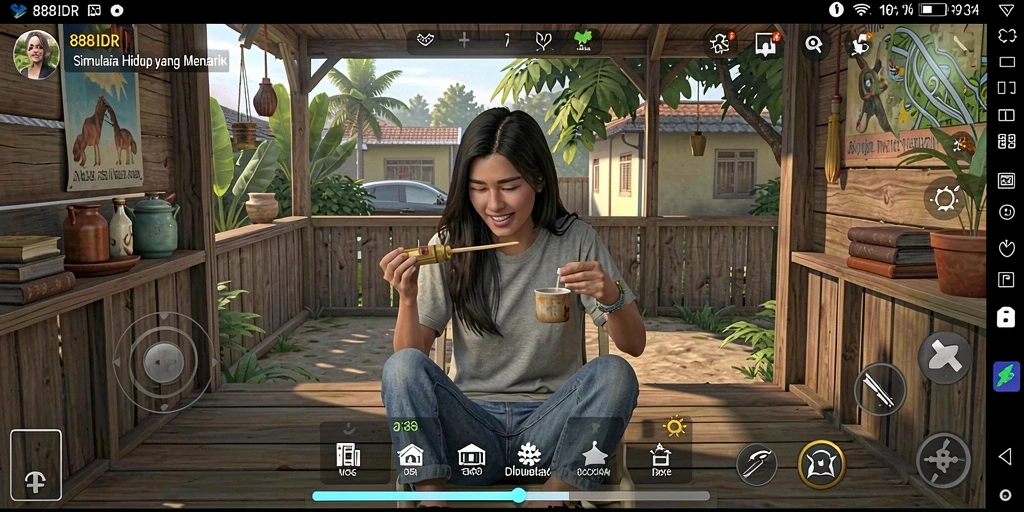 Tampilan gameplay menakjubkan dari 888IDR dengan banyak interaksi.