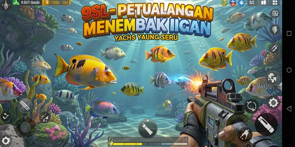 Tampilan gameplay 9SL yang seru saat menembak ikan.