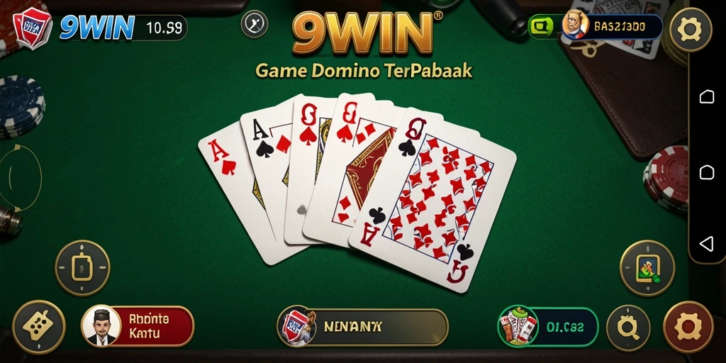 Screenshot utama 9WIN menampilkan gameplay seru domino.