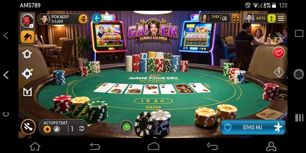 Tampilan gameplay menarik dan menegangkan dalam AMS789.