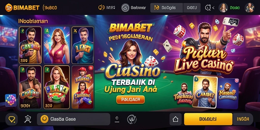 Tampilan gameplay Live Casino BIMABET dengan dealer langsung yang interaktif.
