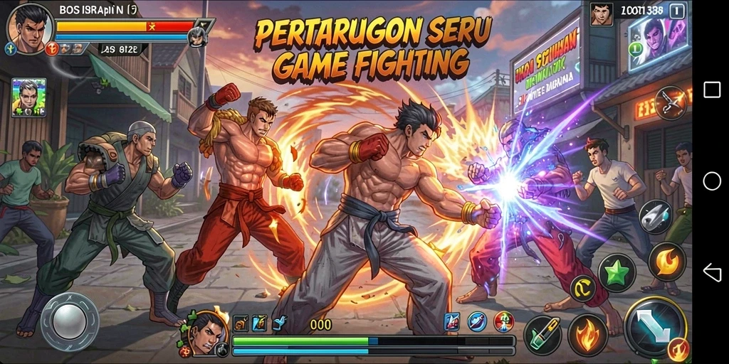 Tampilan bertarung seru dalam game BOS138.