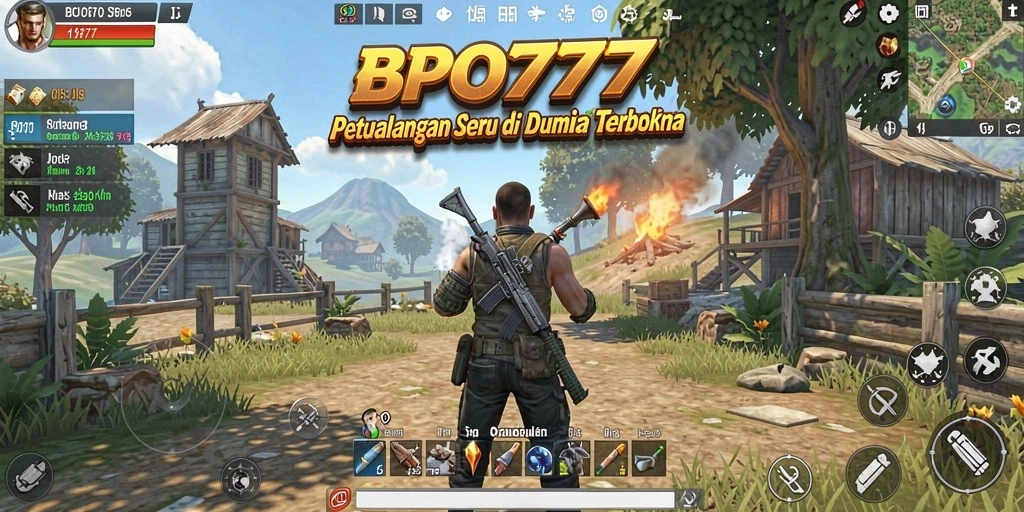 Screenshot gameplay BPO777 menampilkan dunia terbuka yang mengesankan.
