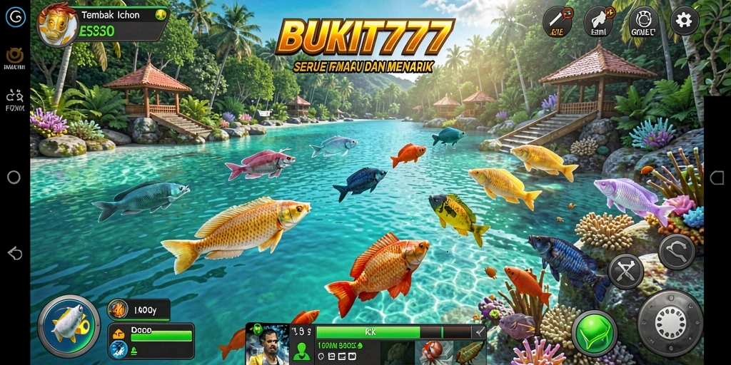 Tampilan menarik gameplay BUKIT777 saat menembak ikan.