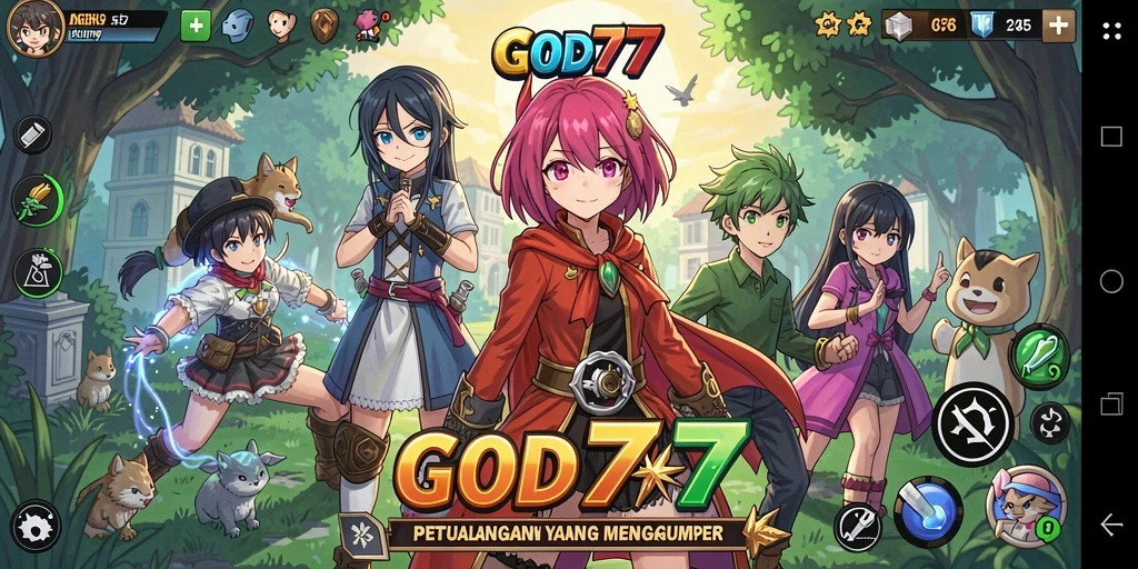 Screenshot menunjukkan pertarungan epik dengan karakter Anime yang menawan.