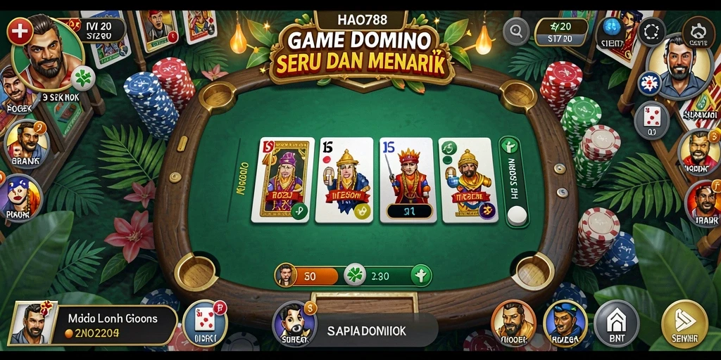 Screenshot gameplay domino HAO788 yang mendebarkan.
