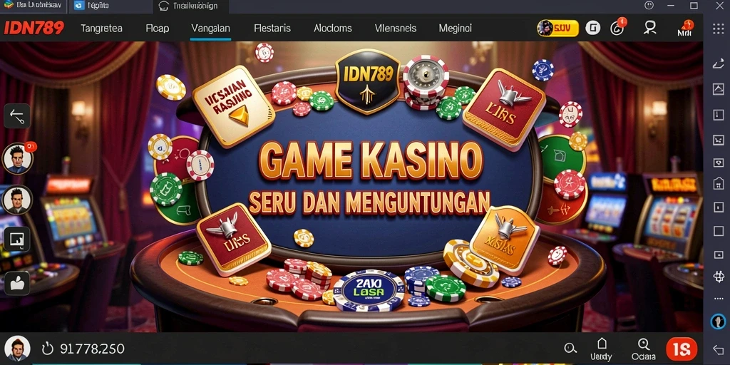 Tampilan gameplay IDN789 yang menarik dan seru dalam permainan Kasino.