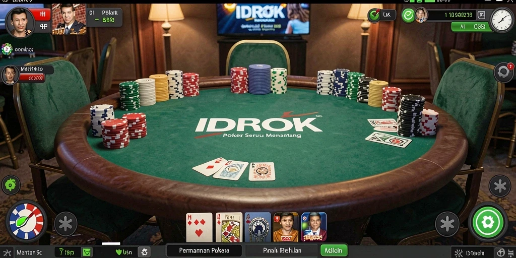Tampilan gameplay poker yang menegangkan di IDROK.