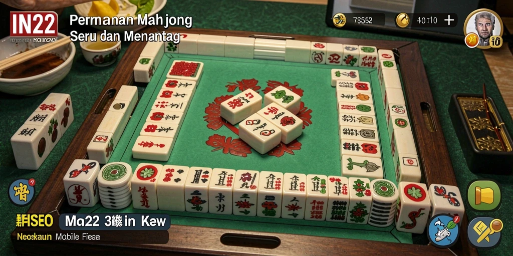 Tampilan gameplay seru dalam permainan Mahjong IN22.