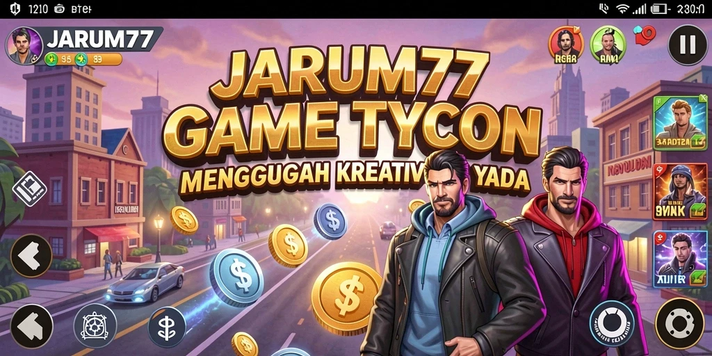 Screenshot JARUM77 menunjukkan pemain mengelola bisnis dalam permainan Tycoon.