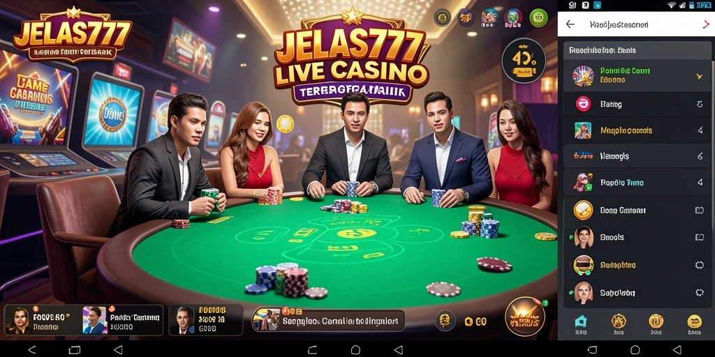 Gameplay seru dalam aplikasi Live Casino JELAS777 dengan dealer langsung.