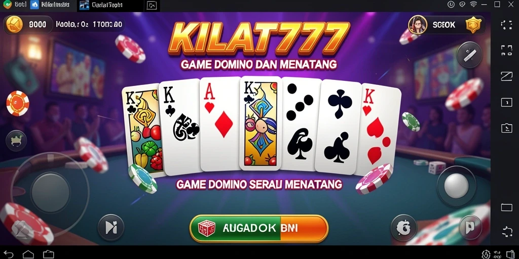 Tangkapan layar permainan KILAT777 yang menampilkan aksi Domino yang intens.