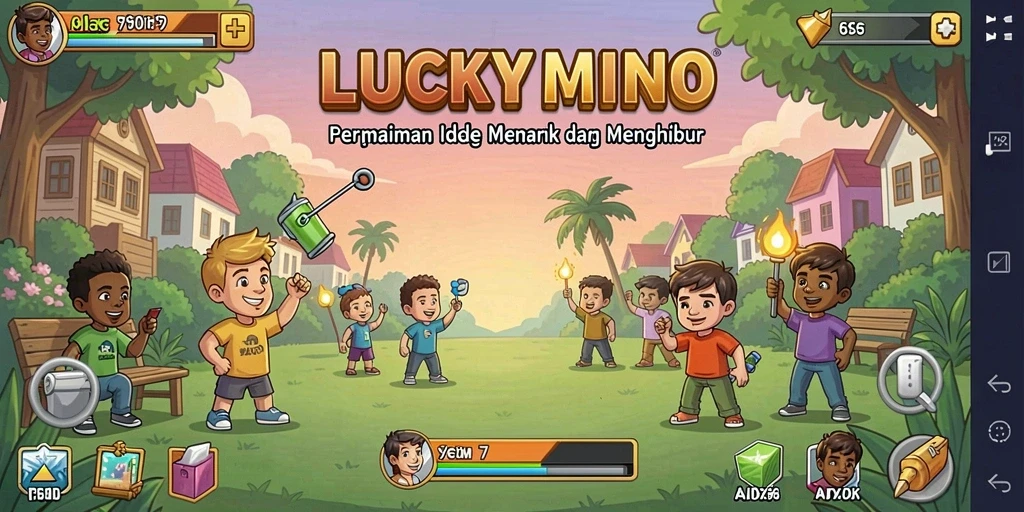 Screenshot gameplay <strong>LUCKYMINO</strong> menampilkan suasana santai dan menyenangkan.
