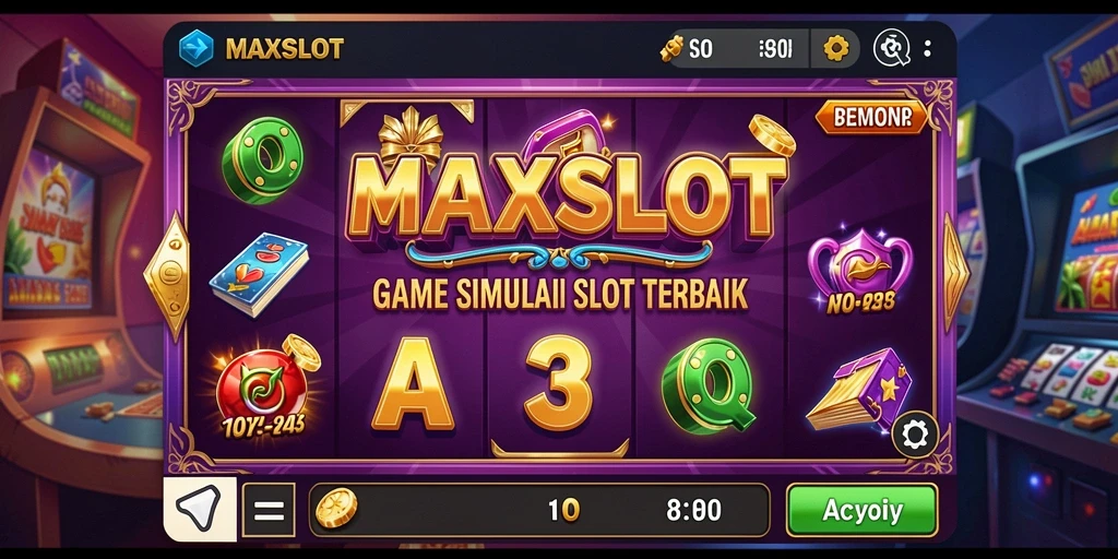 Tampilan gameplay <strong>MAXSLOT</strong> dengan mesin slot yang menarik.