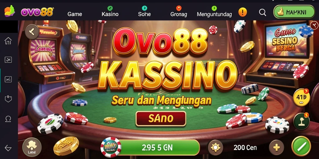 Tampilan gameplay OVO88 yang mengesankan dengan suasana Kasino yang nyata.