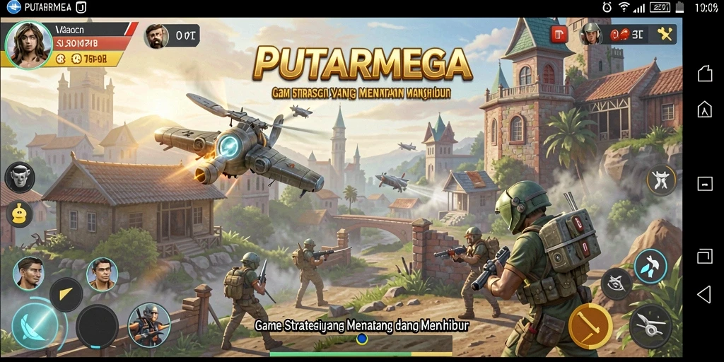 Tangkapan layar gameplay PUTARMEGA yang menunjukkan aksi strategi.