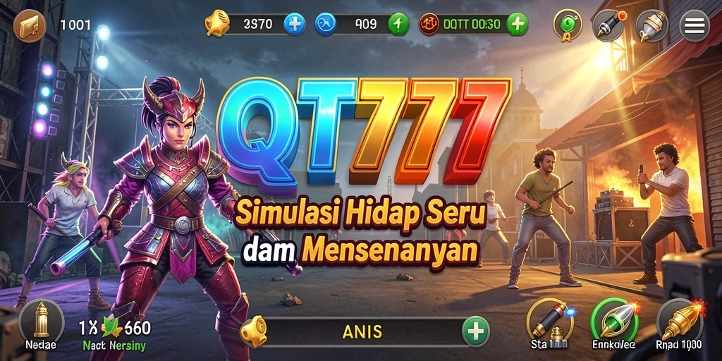 Tampilan gameplay QT777 yang menarik dengan interaksi karakter.