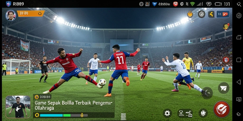Tampilan permainan yang realistis dalam RI889 dengan aksi sepak bola seru.