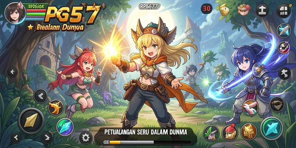 Tampilkan gameplay seru dari karakter anime dalam RP6677.
