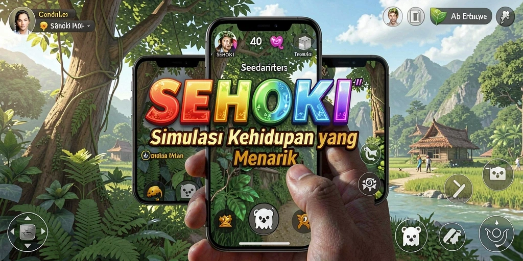 Tangkapan layar gameplay SEHOKI yang menunjukkan interaksi sosial.