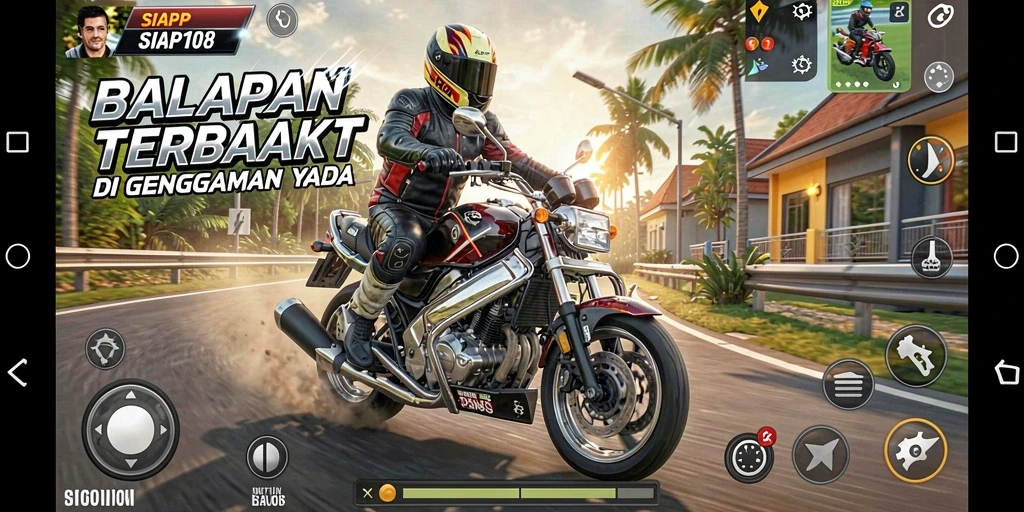 Tampilan mendebarkan dari balapan motor dalam SIAP108.