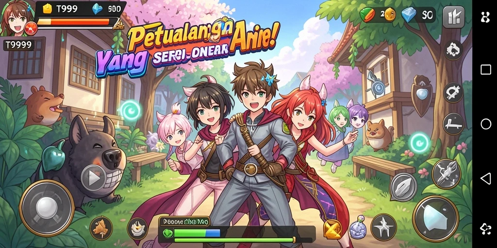 Screenshot T9999 menunjukkan adegan pertarungan yang mendebarkan dengan karakter anime.
