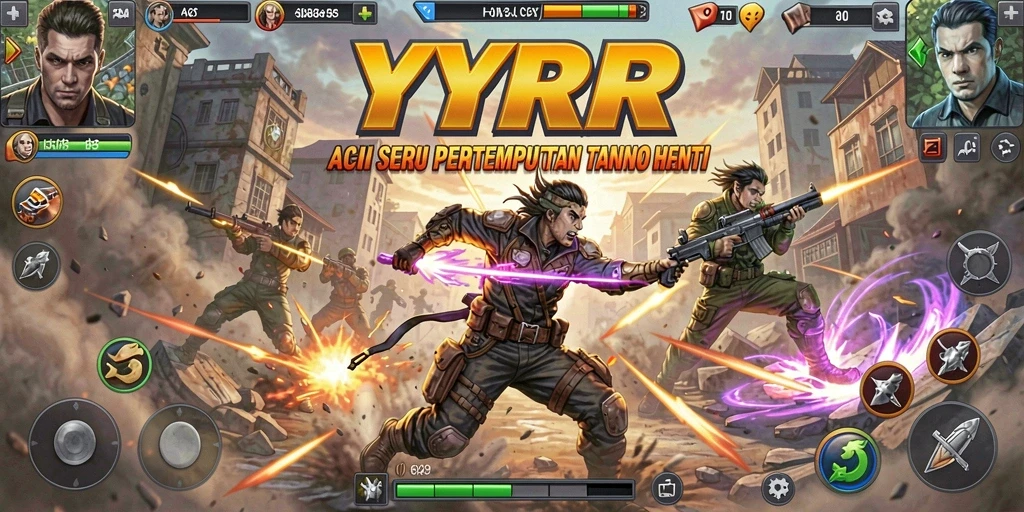 Tampilan gameplay YYRR dengan pertempuran aksi yang mendebarkan.
