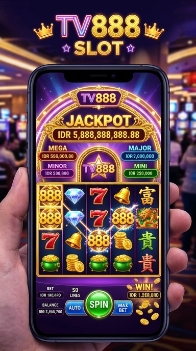 Tampilan utama aplikasi tv888 yang menarik.